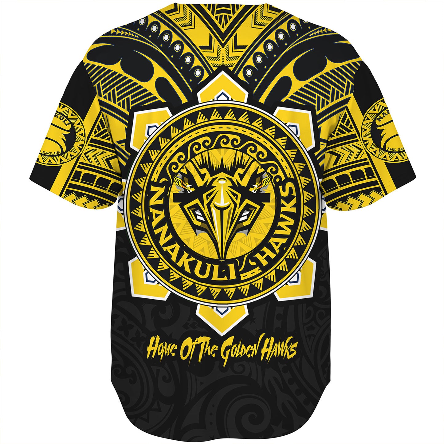 Hawaii Baseball Shirt Custom Nanakuli High & Intermediate School Home Of Golden Hawks Tribal Style