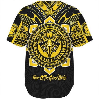 Hawaii Baseball Shirt Custom Nanakuli High & Intermediate School Home Of Golden Hawks Tribal Style