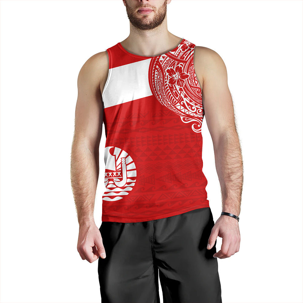 Polynesian Tank Top Tahiti Flag With Coat Of Arms