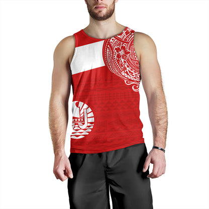Polynesian Tank Top Tahiti Flag With Coat Of Arms