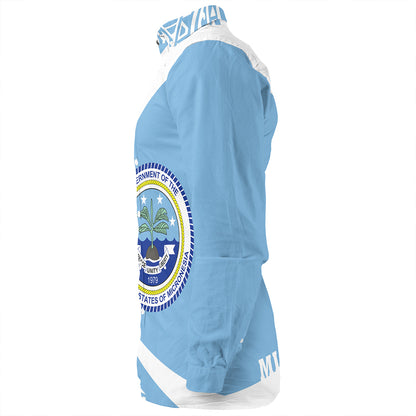 Federated States of Micronesia Long Sleeve Shirt Coat Of Arm Lauhala Circle