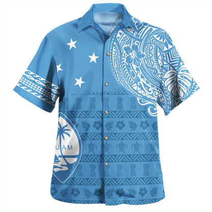 Guam Hawaiian Shirt Micronesian Flag With Coat Of Arms
