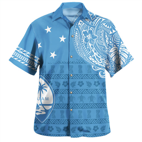 Guam Hawaiian Shirt Micronesian Flag With Coat Of Arms