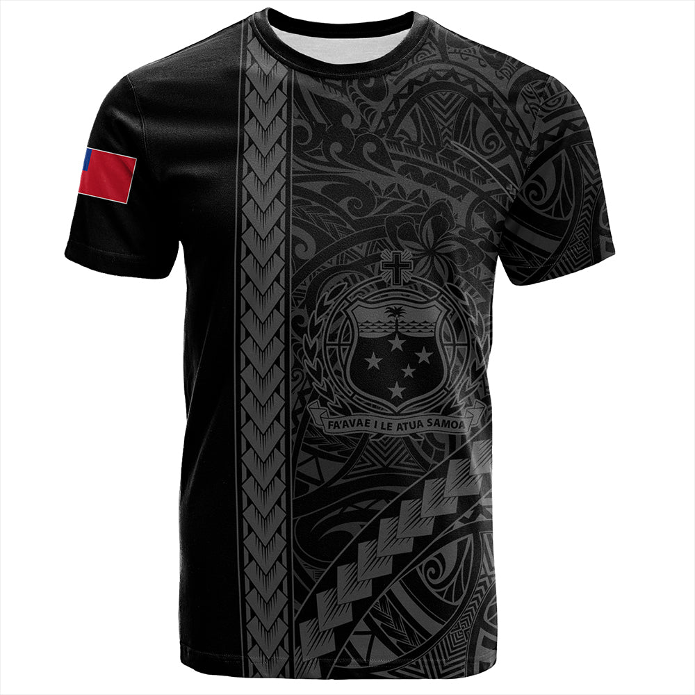 Samoa T-Shirt Tribal Polynesian Coat Of Arms Gray