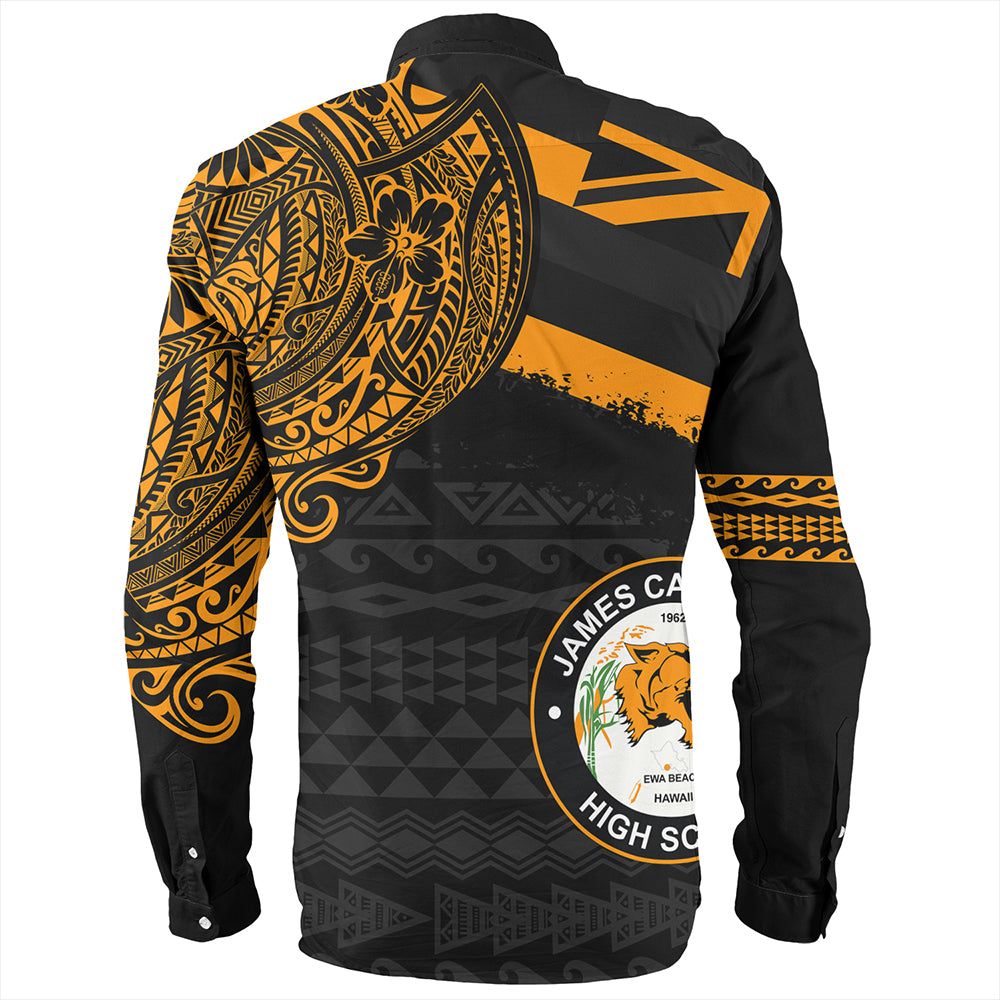 Hawaii Long Sleeve Shirt James Campbell High School Flag With Crest Style