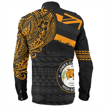 Hawaii Long Sleeve Shirt James Campbell High School Flag With Crest Style