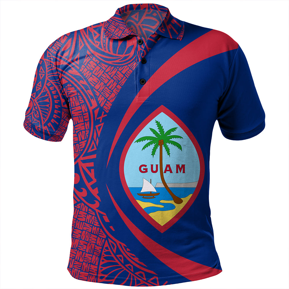 Guam Polo Shirt Coat Of Arm Lauhala Circle