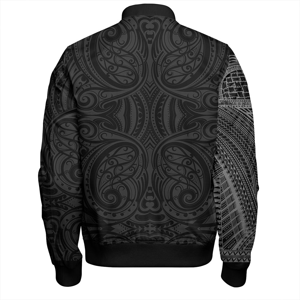 Samoa Tribal Maori Tattoo Roman Reigns Bomber Jacket Gray