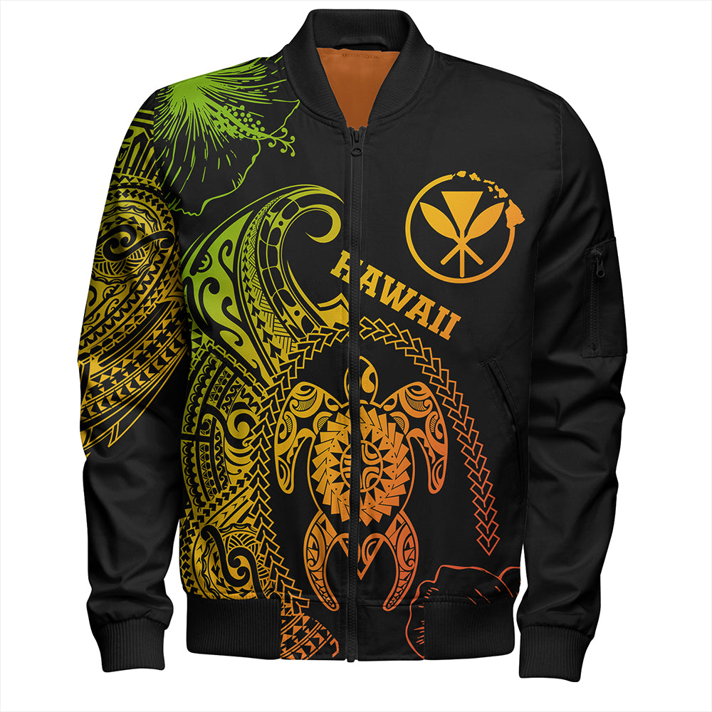 Hawaii Bomber Jacket Hawaii Turtle Kanaka Reggae