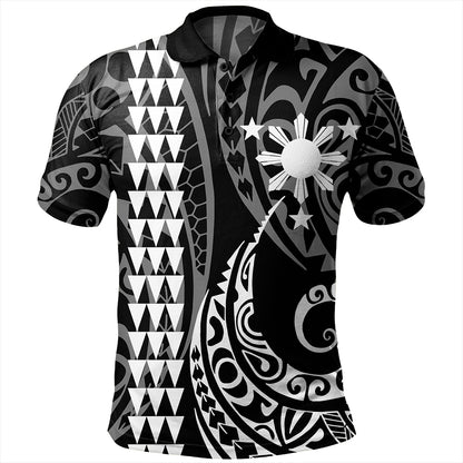 The Philippines Polo Shirt Sun White Kakau Style