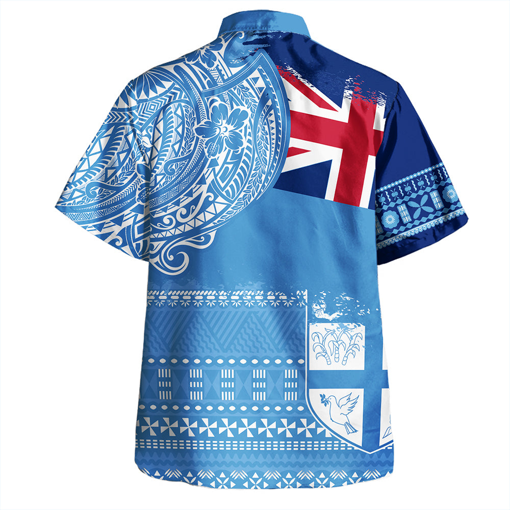 Fiji Polynesian Hawaiian Shirt - Fiji Tapa Brush Tribal Patterns