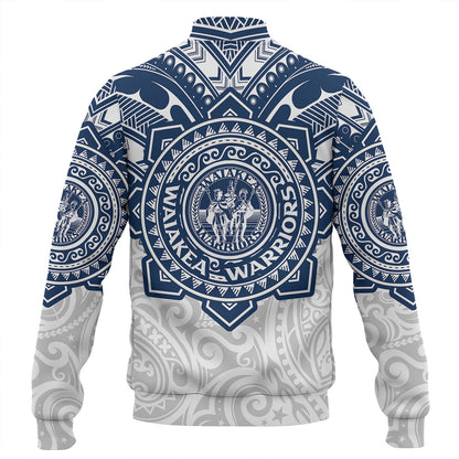 Hawaii Baseball Jacket Custom Waiakea High School Super Waiakea Warriors Tribal Style