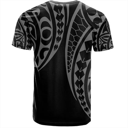 Hawaii T-Shirt Hawaiian Map Kakau Style White