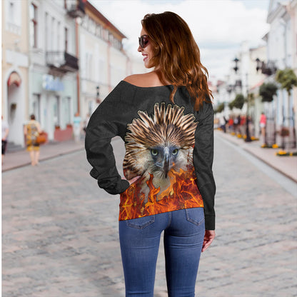 Philippines Off Shoulder Sweatshirt Eagle Fire Style