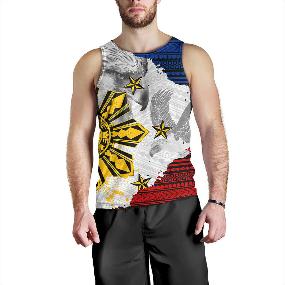 Philippines Tank Top Eagles Filipino Sun Flag Grunge Style