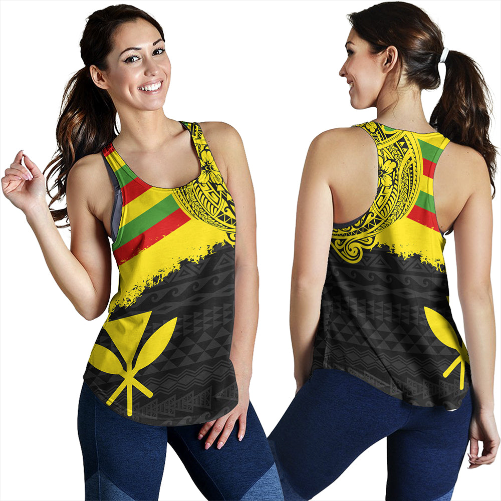 Kanaka Maoli Women Tank Polynesian Flag With Coat Of Arms