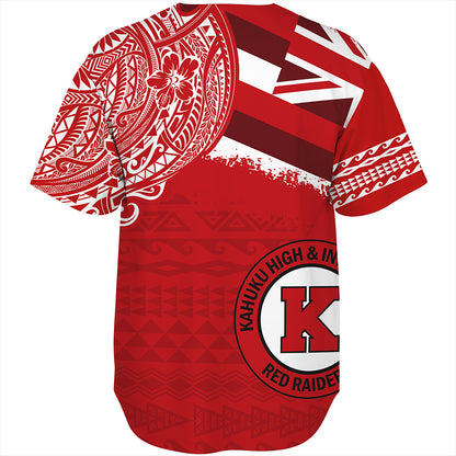 Hawaii Baseball Shirt Kahuku High And Intermediate School With Crest Style