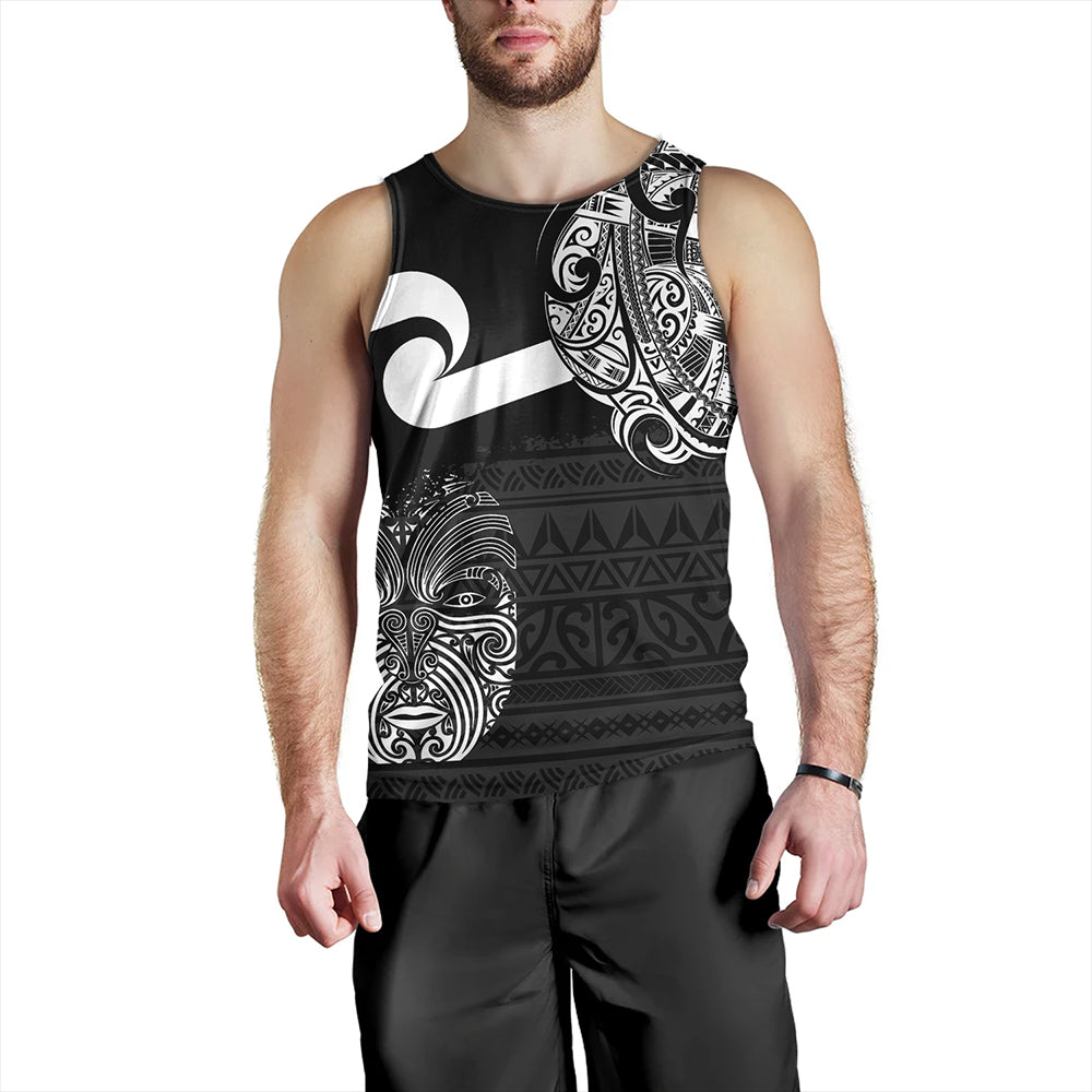 New Zealand Tank Top Tino Rangatiratanga Maori Mask Black