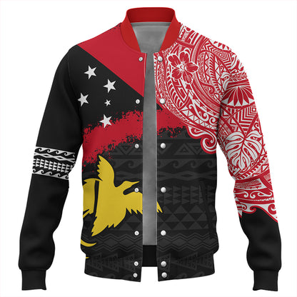Papua Baseball Jacket Melanesian Flag With Coat Of Arms