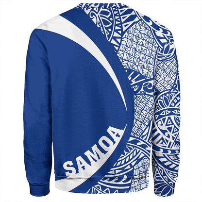 Samoa Sweatshirt Coat Of Arm Lauhala Rugby Circle