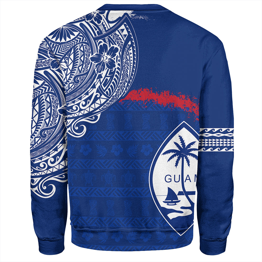 Guam Sweatshirt Polynesian Flag With Coat Of Arms