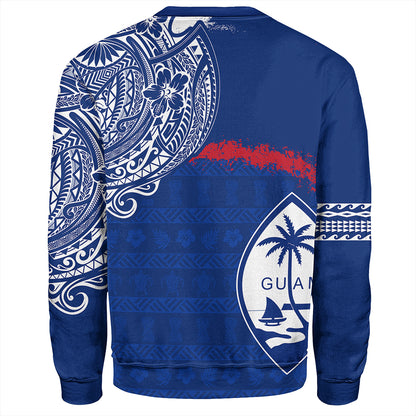 Guam Sweatshirt Polynesian Flag With Coat Of Arms