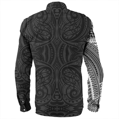 Samoa Tribal Maori Tattoo Roman Reigns Long Sleeve Shirt White
