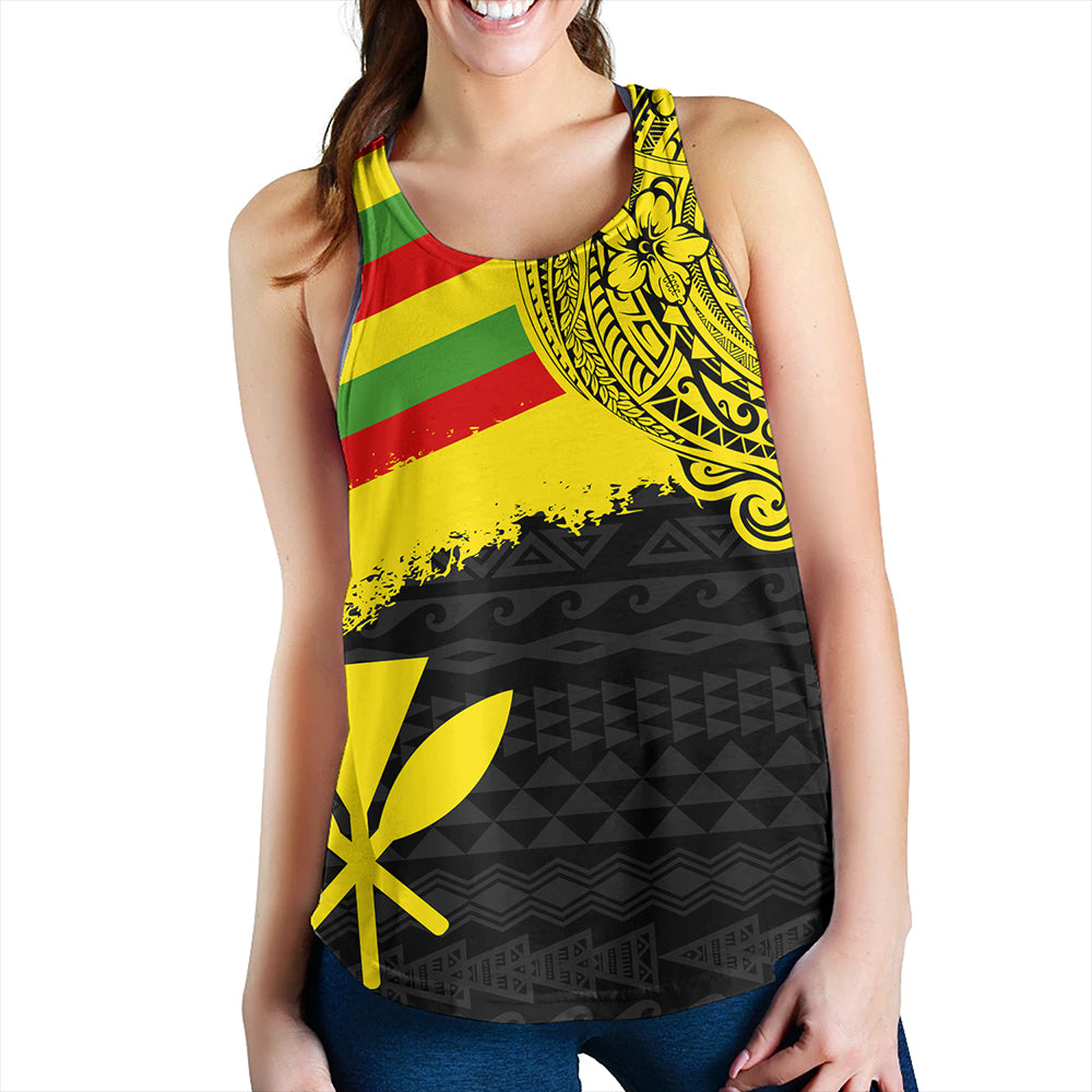 Kanaka Maoli Women Tank Polynesian Flag With Coat Of Arms