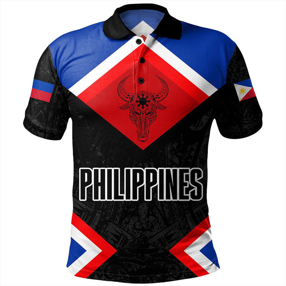 Philippines Polo Shirt Water Buffalo Sun Tribal Style