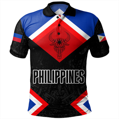 Philippines Polo Shirt Water Buffalo Sun Tribal Style