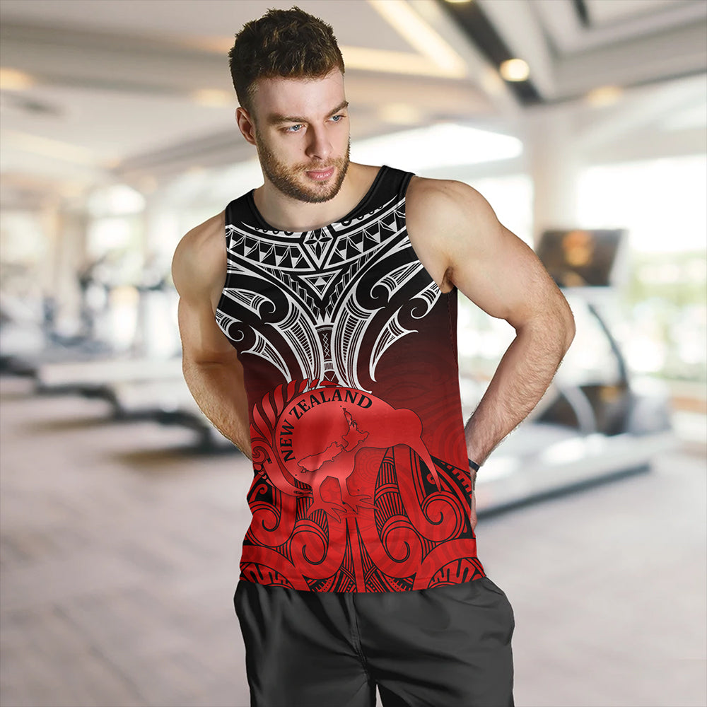 New Zealand Tank Top Maori Kiwi Bird Symbols Map