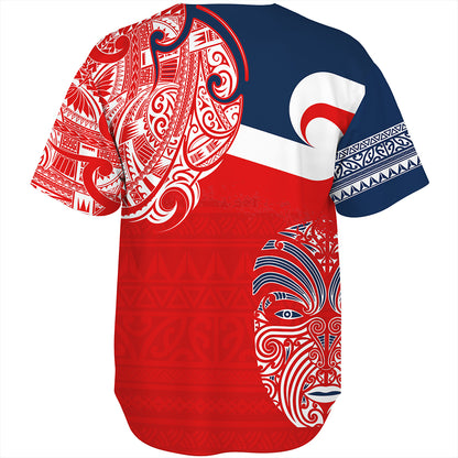 New Zealand Baseball Shirt Tino Rangatiratanga Maori Mask