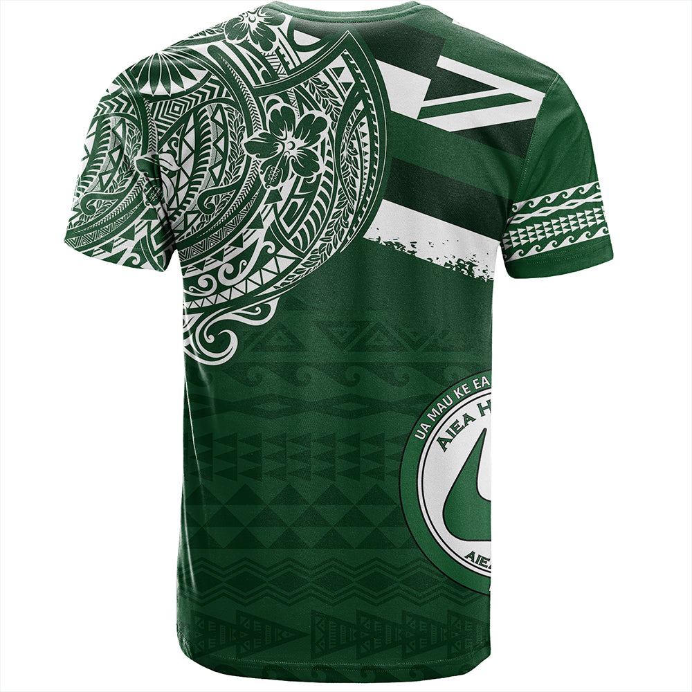 Hawaii T-Shirt Aiea High School Flag With Crest Style