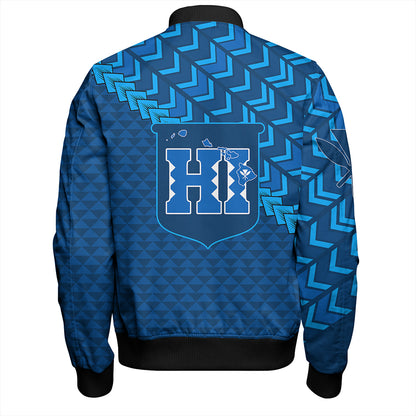 Hawaiian Bomber Jacket Kanaka Maoli Kakau Style