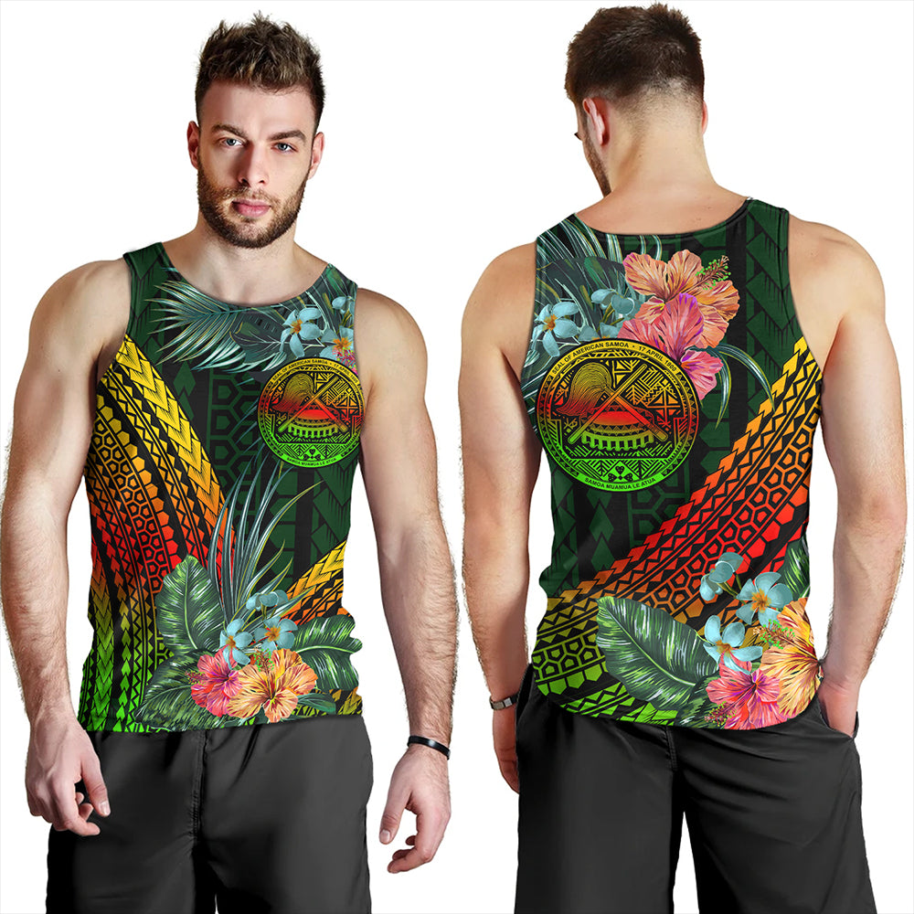 American Samoa Tank Top Polynesian Tropical Style Flower