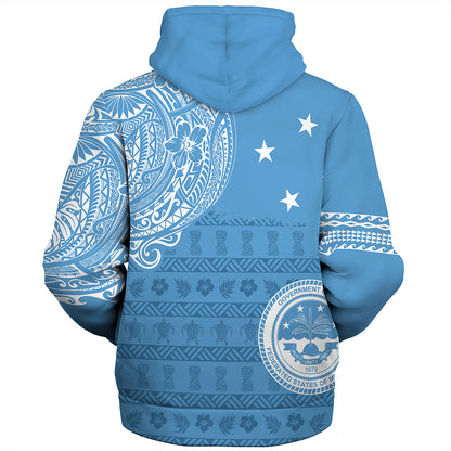 Micronesian Sherpa Hoodie Federated States Of Micronesia Flag With Coat Of Arms
