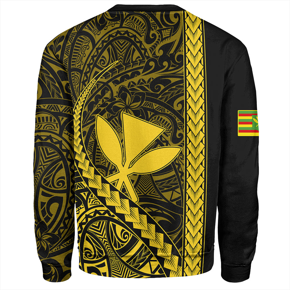 Hawaii Sweatshirt Tribal Polynesian Kanaka Maoli Yellow