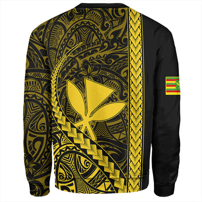 Hawaii Sweatshirt Tribal Polynesian Kanaka Maoli Yellow