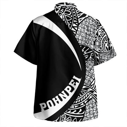 Pohnpei Hawaiian Shirt Coat Of Arm Lauhala White Circle