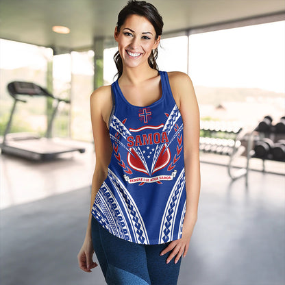 Samoa Women Tank Custom Polynesian Tribal Crest Design