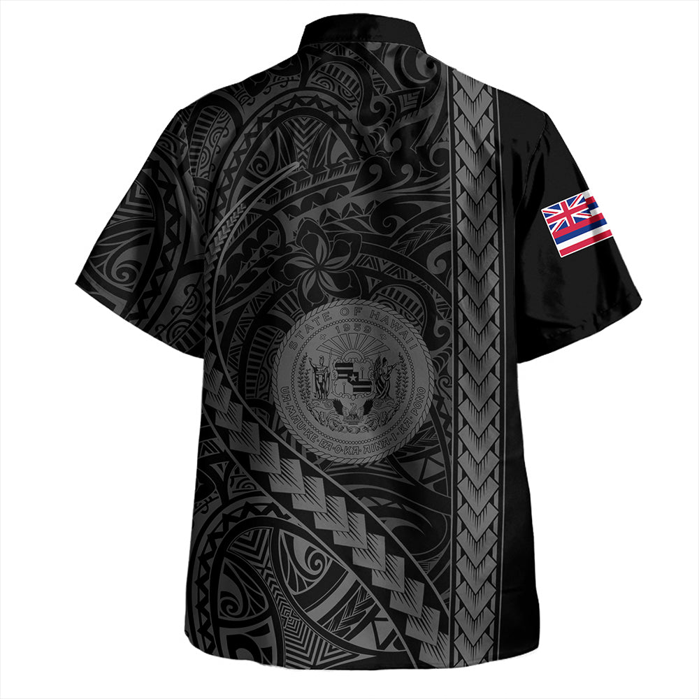 Hawaii Hawaiian Shirt Tribal Polynesian Coat Of Arms Gray