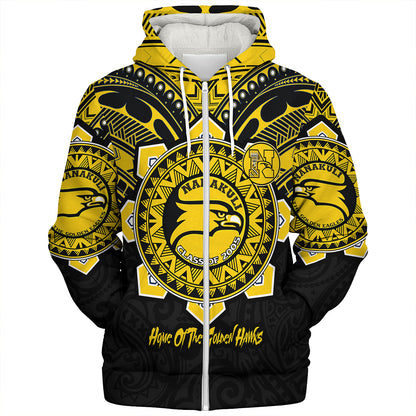 Hawaii Sherpa Hoodie Custom Nanakuli High & Intermediate School Home Of Golden Hawks Tribal Style