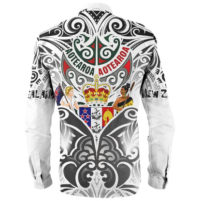 New Zealand Aotearoa Long Sleeve Shirt Maori Traditional Hongi - The Breath Of Life Coat Of Arms Tribal Patterns