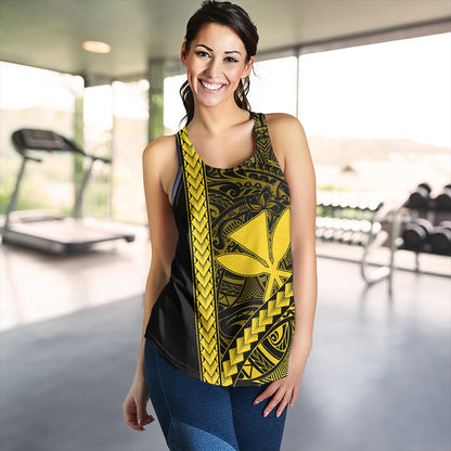 Hawaii Women Tank Tribal Polynesian Kanaka Maoli Yellow