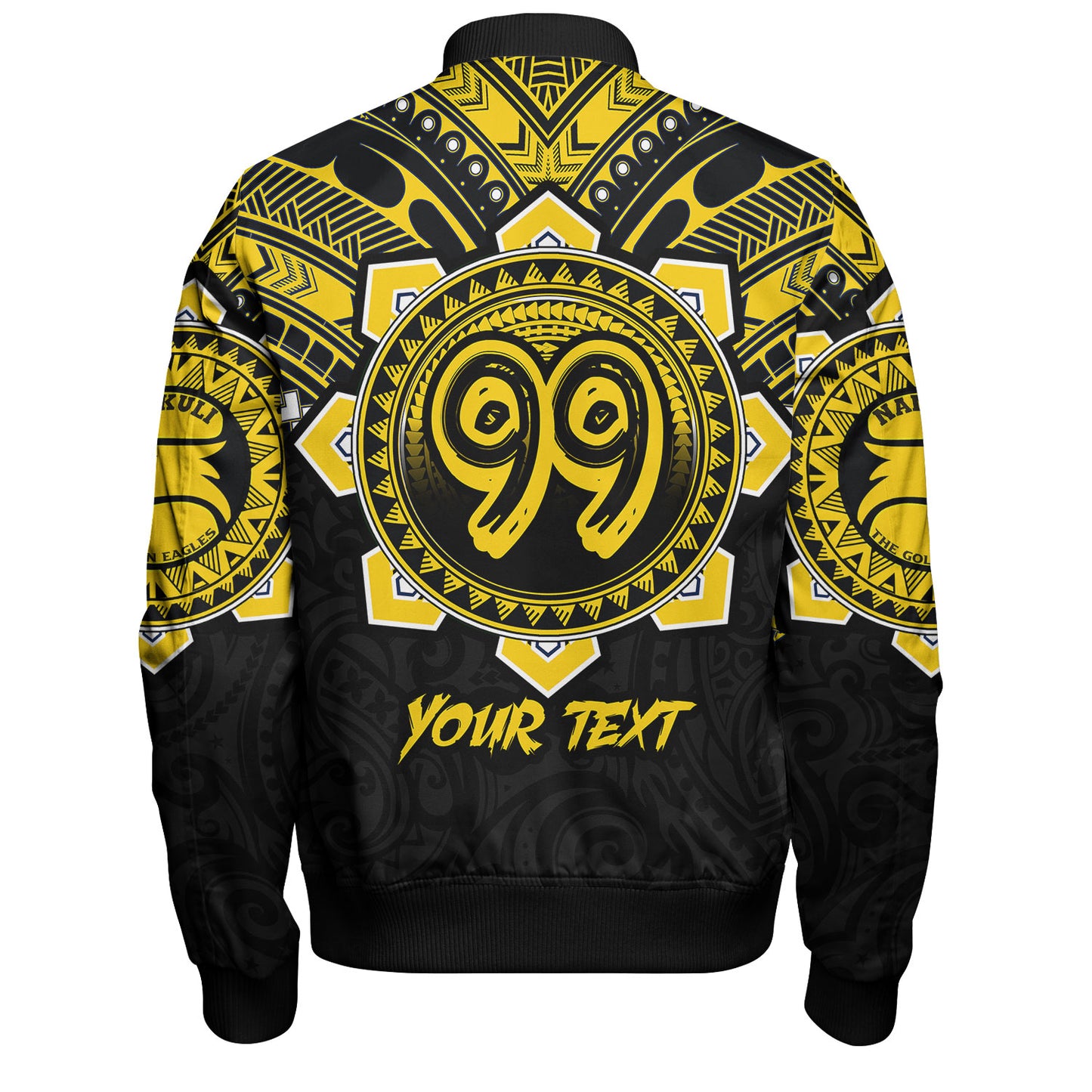 Hawaii Bomber Jacket Custom Nanakuli High & Intermediate School Home Of Golden Hawks Tribal Style