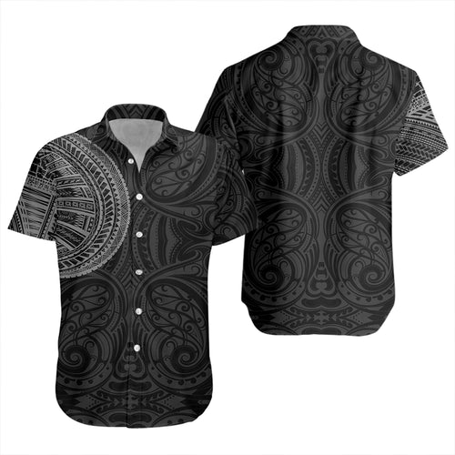Samoa Tribal Maori Tattoo Roman Reigns Short Sleeve Shirt Gray
