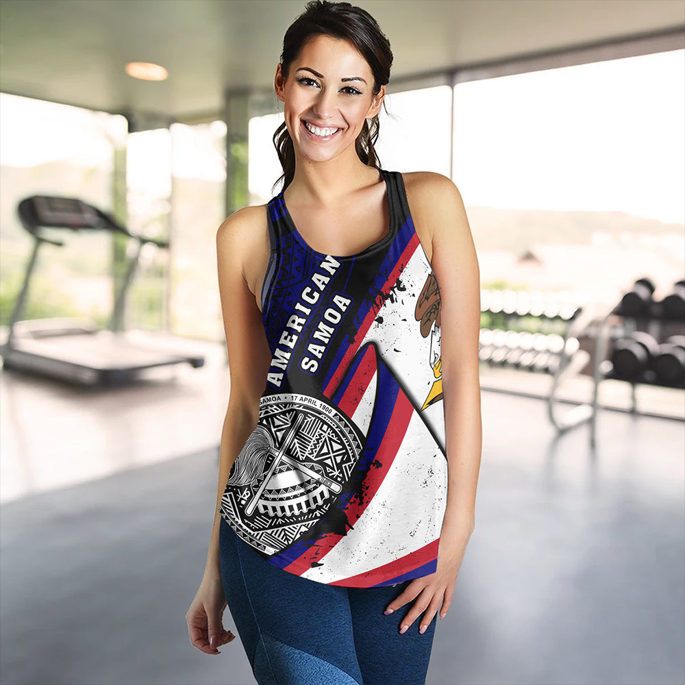 American Samoa Women Tank Polynesia Flag Shoul Style