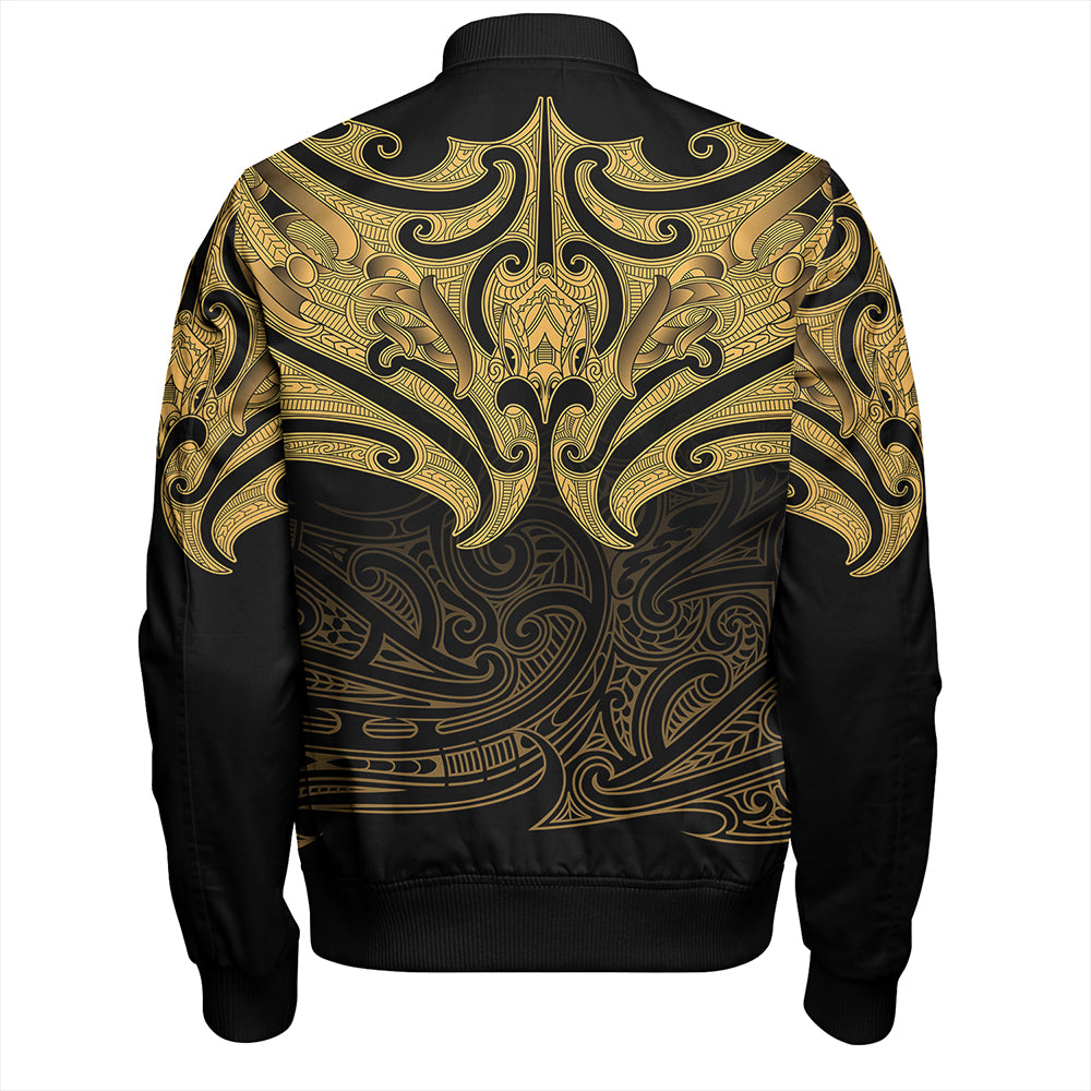 New Zealand Bomber Jacket Maori Gold Pattern