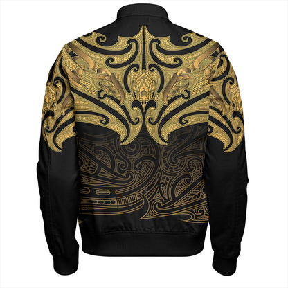 New Zealand Bomber Jacket Maori Gold Pattern