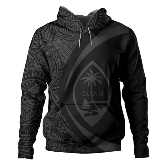 Guam Hoodie Coat Of Arm Lauhala Gray Circle